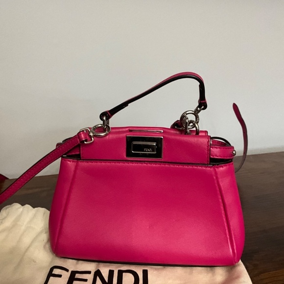 Fendi Nano Peekaboo Pink Mini Bag with Silver-Tone Hardware - Picture 2 of 2